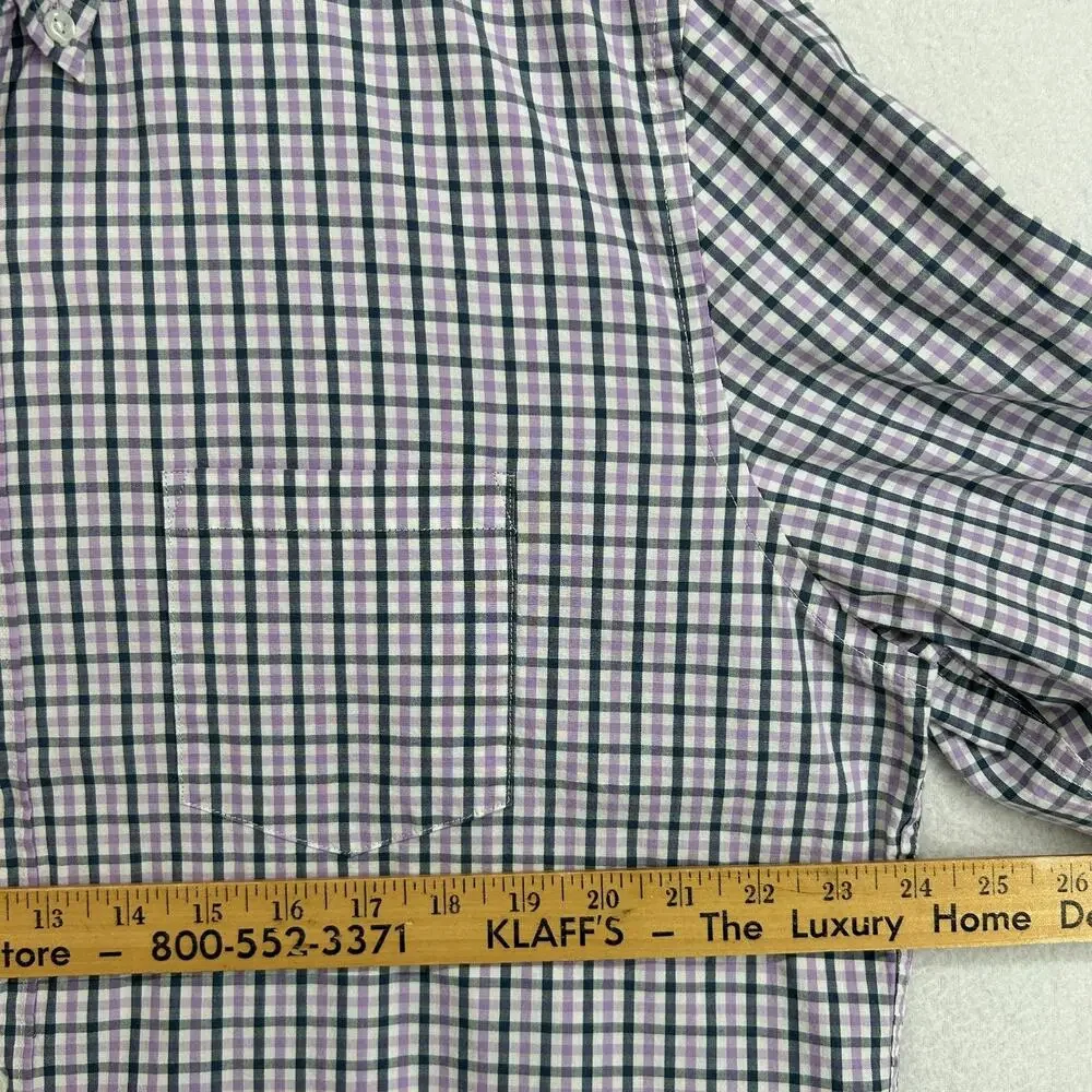 J.CREW Shirt Mens XL Flex Washed Classic Gingham Check Button Down Cotton Purple